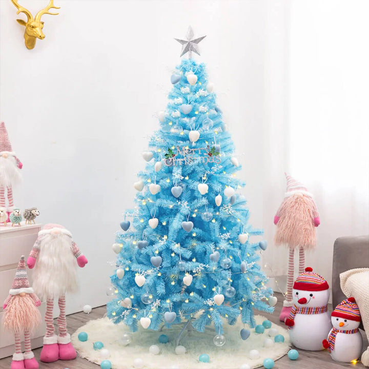 Beleuchteter blauer Weihnachtsbaum