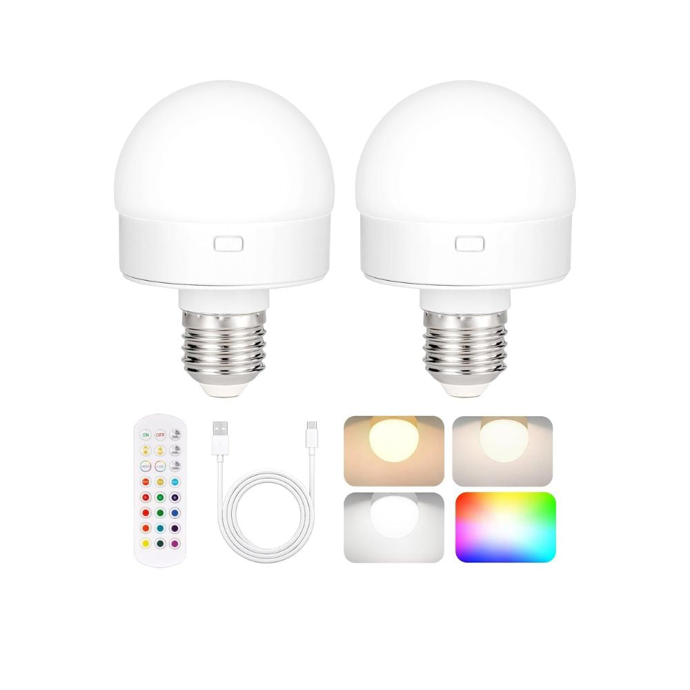 Wiederaufladbare LED-Lampen – RGB-Farbwechsel, dimmbar, mit Fernbedienung und Timer