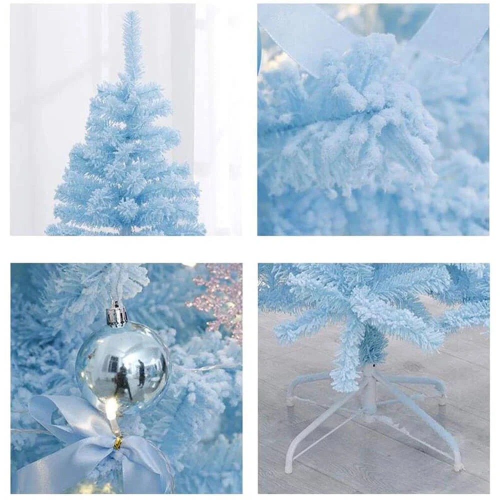 Beleuchteter blauer Weihnachtsbaum