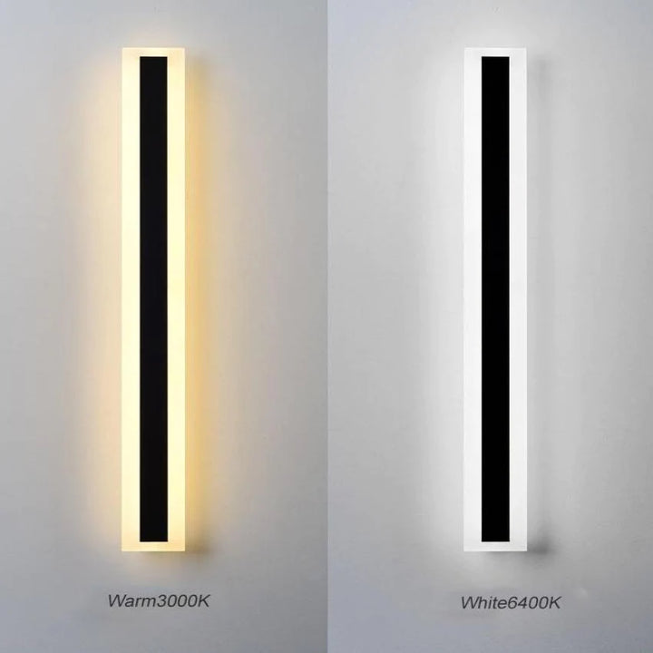 Minimalistische LED-Wandleuchte für Außenatmosphäre (IP65)