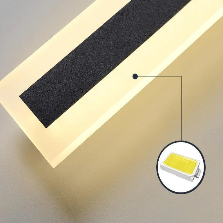 Minimalistische LED-Wandleuchte für Außenatmosphäre (IP65)