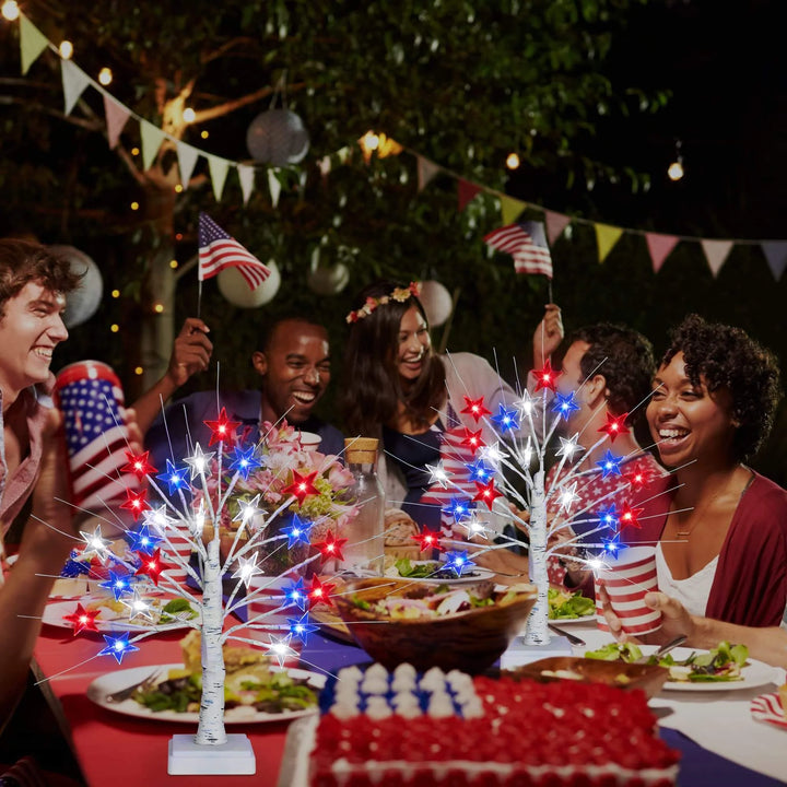 Deluxe Patriotic LED Star Tree Lights (2 Packs)