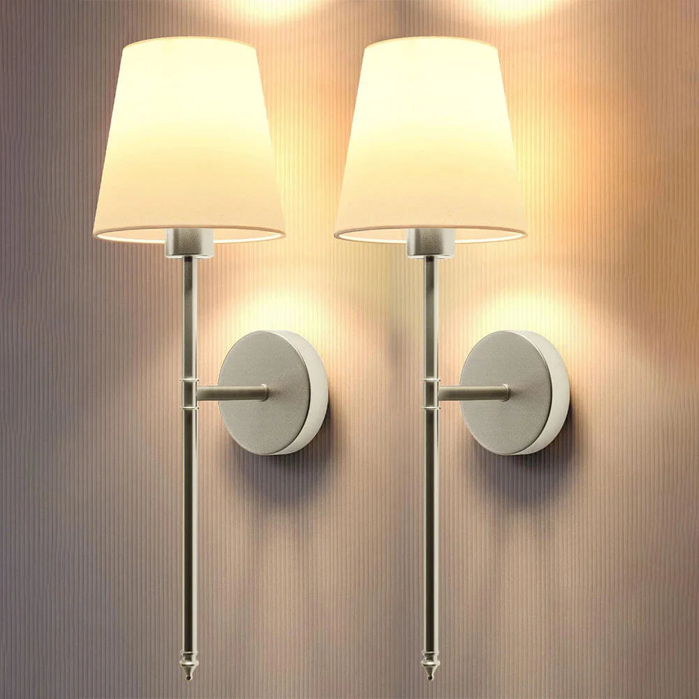 Wireless Fabric Wall Light (SET OF 2 + 2 BULBS FREE)