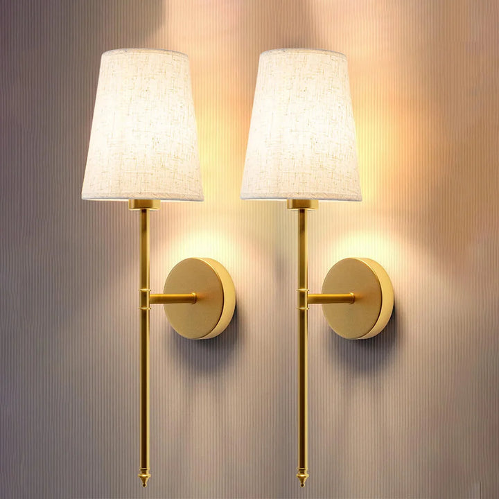 Wireless Fabric Wall Light (SET OF 2 + 2 BULBS FREE)