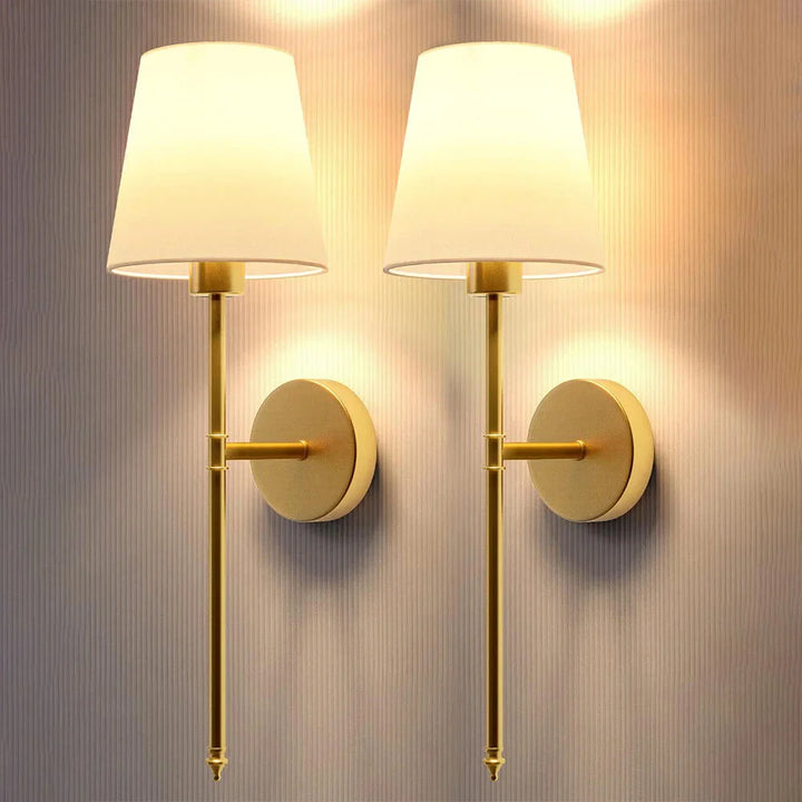 Wireless Fabric Wall Light (SET OF 2 + 2 BULBS FREE)