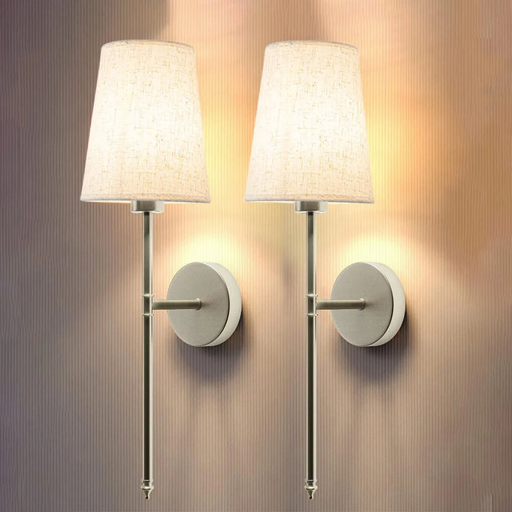 Wireless Fabric Wall Light (SET OF 2 + 2 BULBS FREE)