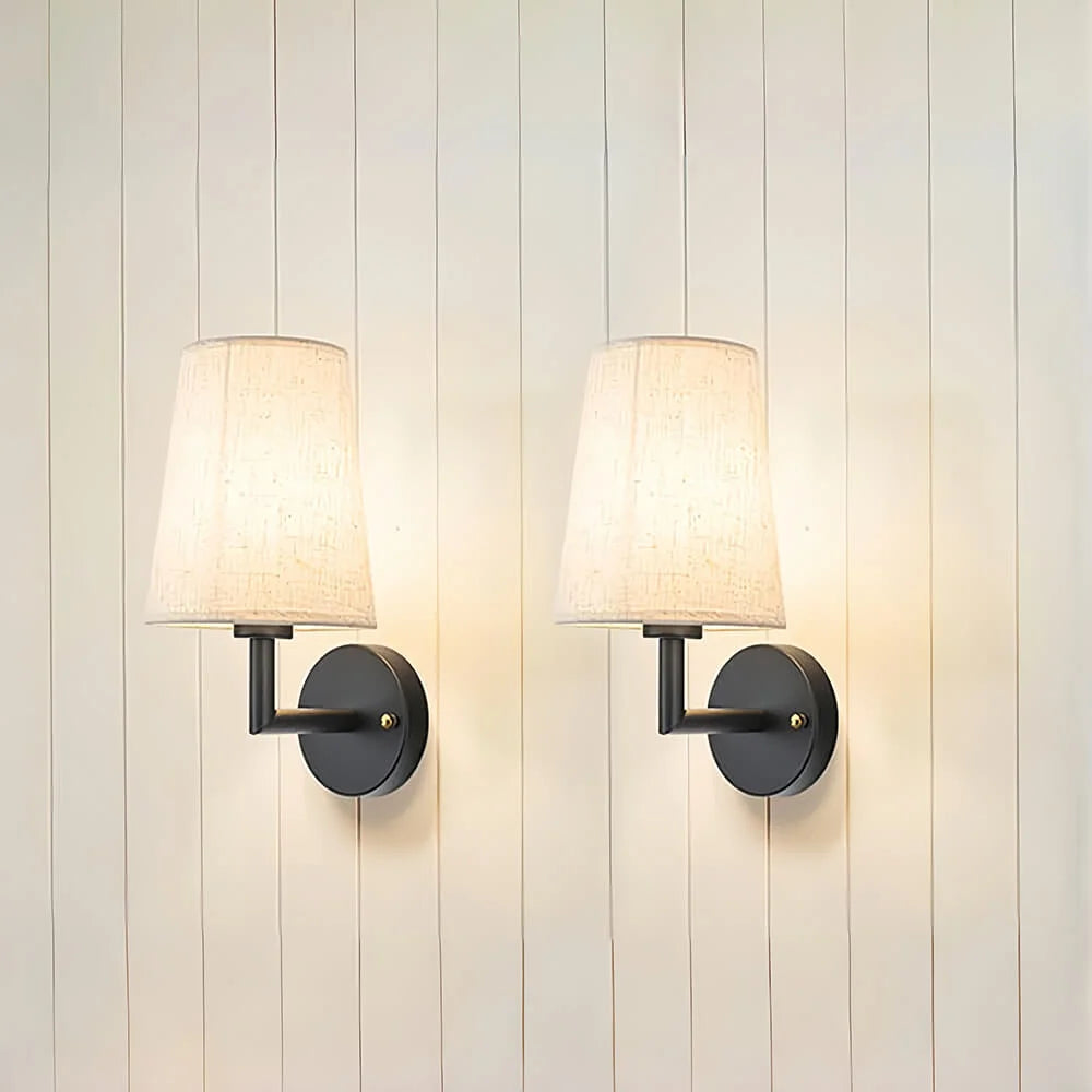 Wireless Fabric Wall Light (SET OF 2 + 2 BULBS FREE)