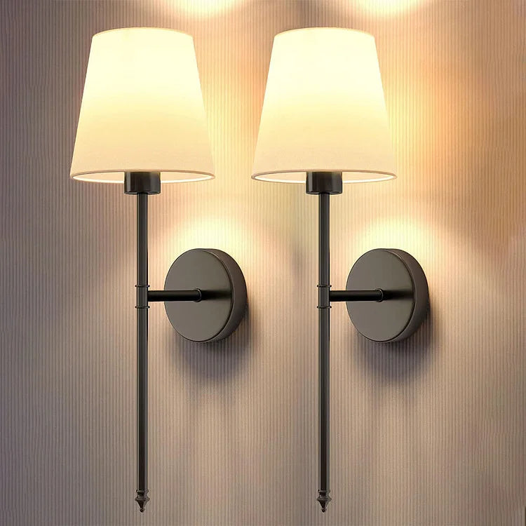 Wireless Fabric Wall Light (SET OF 2 + 2 BULBS FREE)