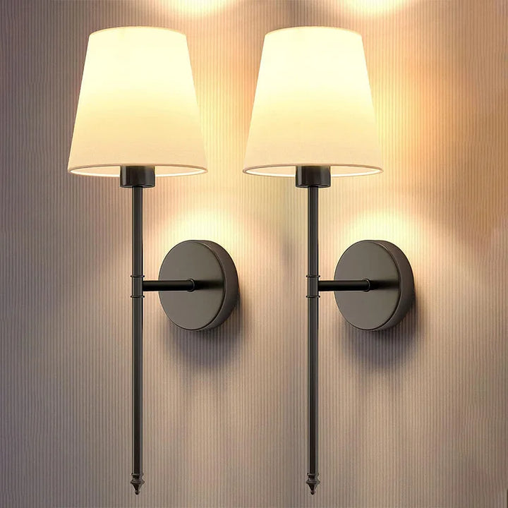 Wireless Fabric Wall Light (SET OF 2 + 2 BULBS FREE)