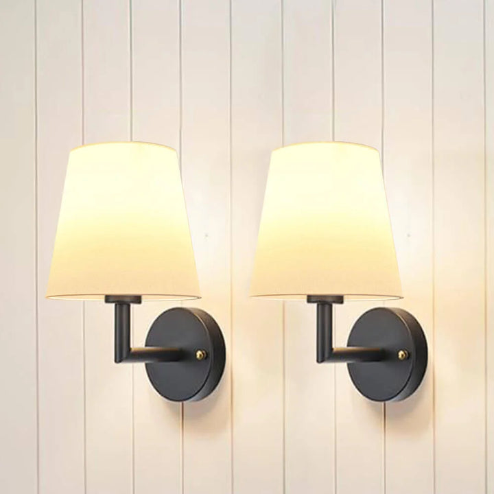 Wireless Fabric Wall Light (SET OF 2 + 2 BULBS FREE)