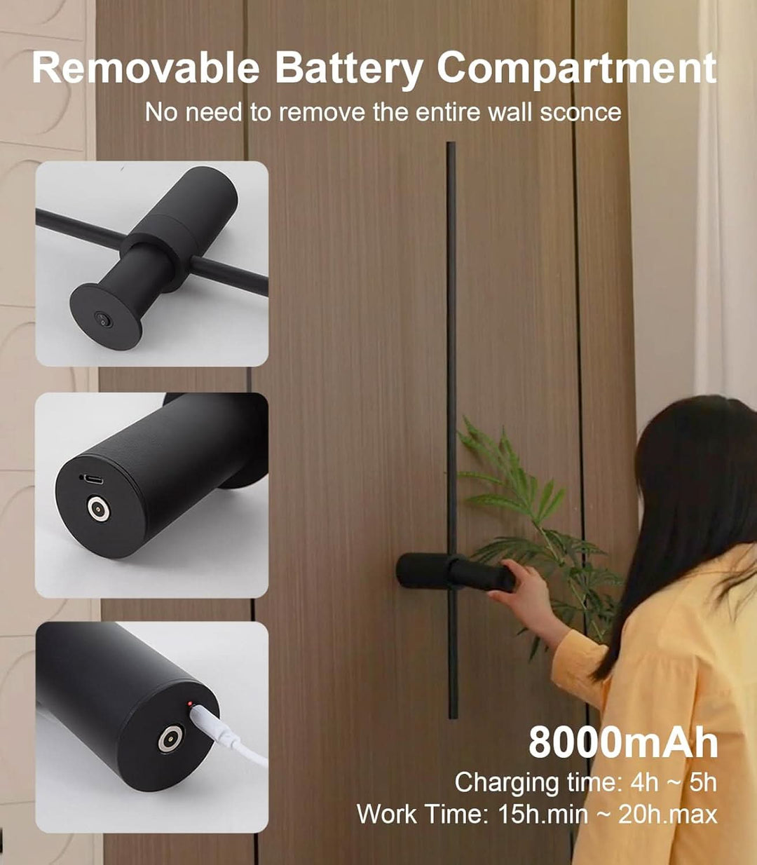 Iluminating Rechargeable Wall Sconce Set Of 2